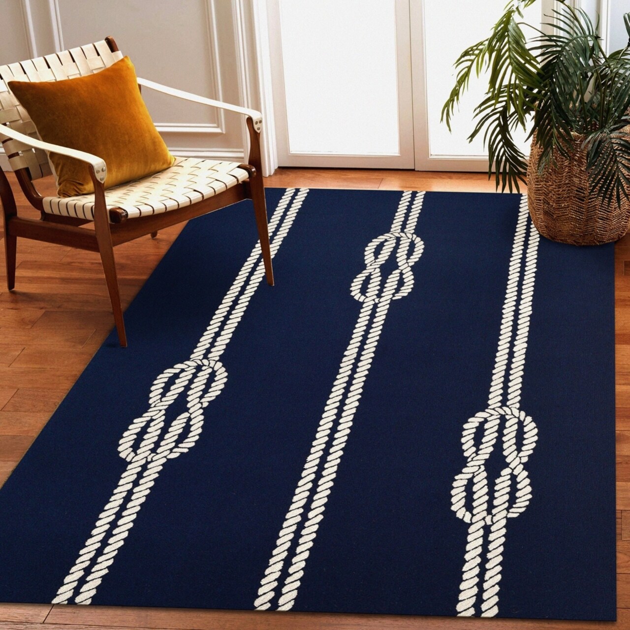 The Rug Department Liora Manne Capri Ropes Indoor Outdoor Area Rug Navy